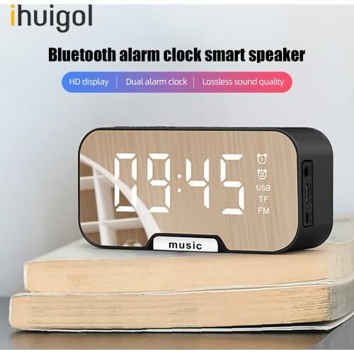 Ihuigol Time display Wireless Bluetooth Speaker Stereo Surround Outdoor Loudspeaker With Alarm Clock Support TF Card Radio Calls
