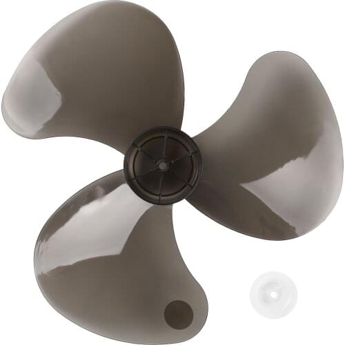 Black 16 Inch Household Plastic Fan Blade Three Leaves with Nut Cover for Standing Pedestal Fan Table Fanner General Accessories