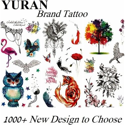 Small Cute Flamingo Owl Temporary Tattoos Fake Eagle Sticker For Kids Children Waterproof Tattoo Paper Body Art Arm Tatoos Hand