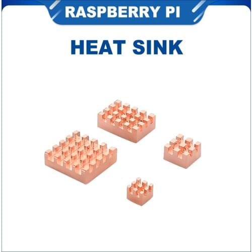 ITINIT R43 Raspberry Pi 4 Model B Copper Heat Sink 4 Metal Heat Sinks CPU RAM Heat Dissipation Passive Cooler Radiator