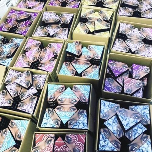 Print logo Diamond Mink Lashes Bulk Fluffy Mink Eyelashes Makeup Dramatic Long False Eyelashes Extension Eyelash Packaging Box