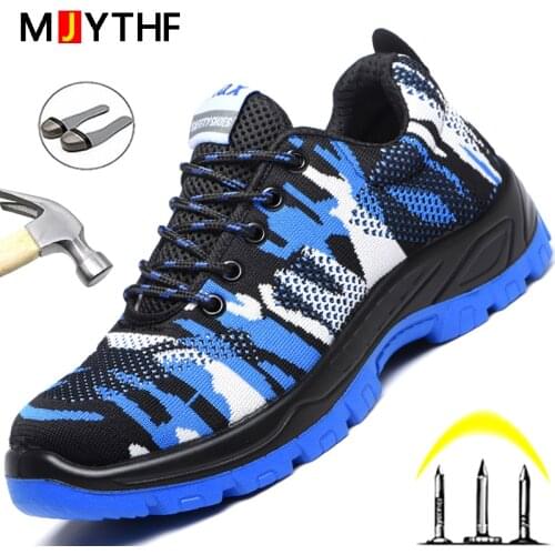 Indestructible Safety Footwear Man Work Shoes Camouflage Safety Shoes Anti-smash Steel Toe Shoes Construction Industrial Shoes