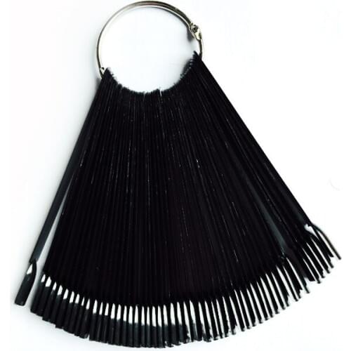 New 50Pcs/set Black Fan Shaped False Nail Display UV Gel Polish Fake Nail Art Tips Stickers Decoration Manicure Beauty Care Tool