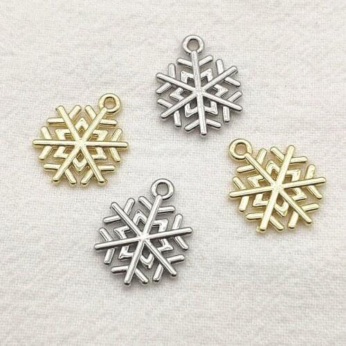 New Arrival! 20x15mm 100pcs Christmas Winter Snowflakes Charm For Necklace Earring DIY Parts Jewelry Findings & Components
