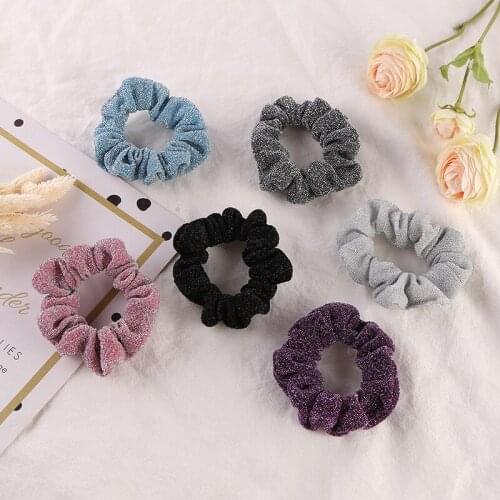 New arrival Fashion women shining Hair bands cute starry element hair scrunchies girls hair Tie Accessories Ponytail Holder