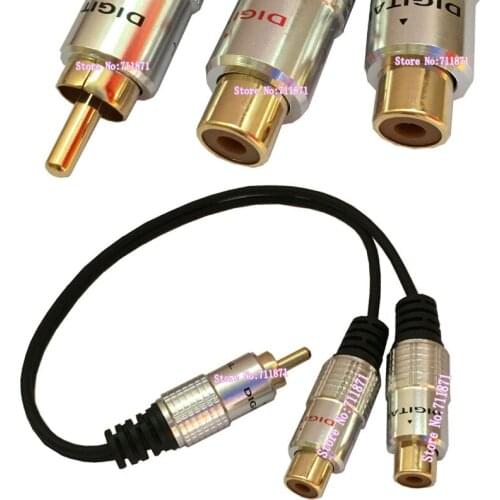 One Male to Double Female RCA cable line RCA male Double Female Line Cable RCA 2 two Female one Male Double Female RCA spliter
