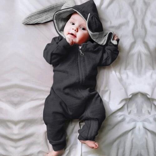 Autumn Winter Newborn Baby Clothes Bunny Baby Rompers Cotton Hoodie Newborn Girls Onesies Fashion Infant Costume Boys Outfits