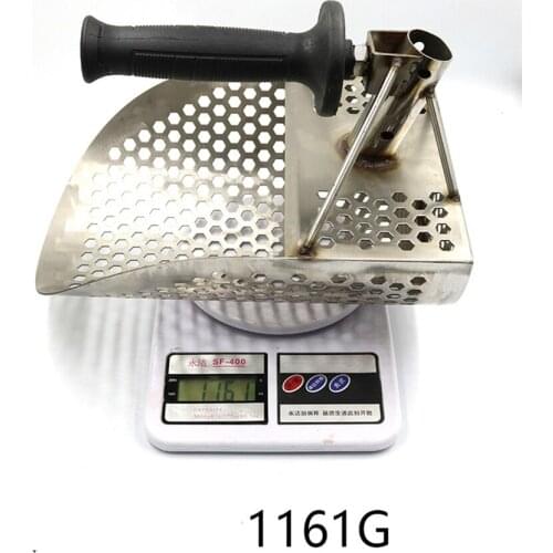 Sand Scoop for Metal Detecting, Stainless Steel with Hexahedron 7Mm Holes for Beach Treasure Hunting Plastic Handle