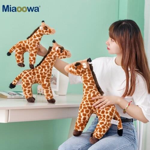 35/45/55cm New Cute Real Life Giraffe Plush Toys Stuffed Animal Dolls Simulation Giraffe Toys for Children Kids Gift Room Decor