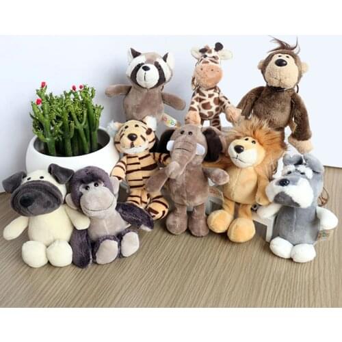 Cute Cartoon Animal Plush Keychain 15Cm Turtle Elephant Tiger Lion Hippo Raccoon Bulldog Bulldog Cat Penguin Monkey Plush Toy