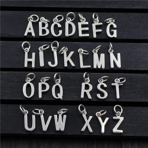 Emith Fla 100% 925 Sterling Silver Letters Charm Fit Original European Bracelet Authentic DIY Pendant Jewelry Making