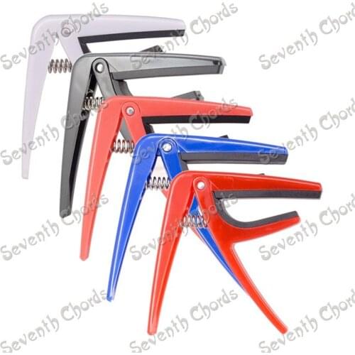 2 Pcs Plastic Professional Ukulele Capo Single Handed Trigger Quick Change Tuner key Clamp Size 62.5 X 70 mm 5 Colors For Choose