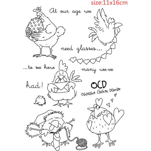 Chicken Knitting Sweatr Transparent Silicone Rubber Stamp And Metal Die Sheet Cling Scrapbooking DIY Cute Pattern Photo Album
