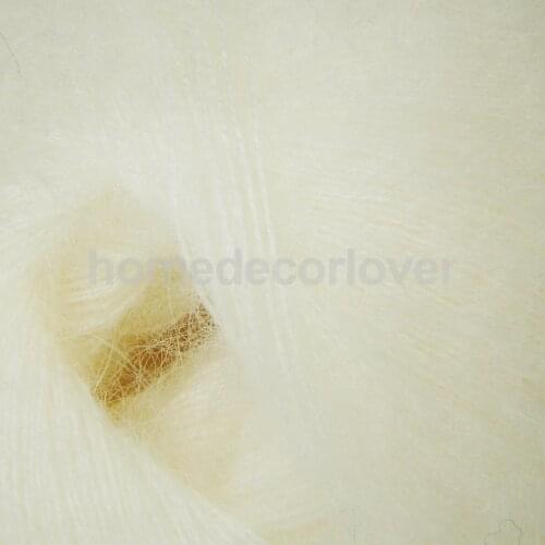 1 Skein White Angola Mohair Cashmere Wool knitting Yarn Needlecraft Size 9 - 12