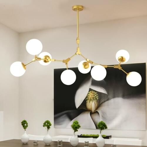 Modern LED chandelier living room suspended lamps nordic bedroom deco fixtures Iron art lighting restaurant hanging lights