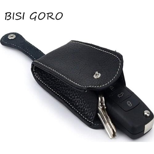 Bisi Goro Bags For Men High Quality Genuine Leather Bag Mini Multi Function Business Key Bag Retro Waist Remote Control Men Bag