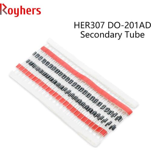 20Pcs High Efficiency Rectifier Diode DO-201AD 3A 1000V HER306 HER307 HER308 HER503 HER504 HER505 HER506 HER507 HER508 DO-27 HER