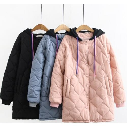 Plus Size Female Winter Coats Thick Large Size Loose Self-Cultivation Long Section Jackets Hooded Outerwear 2021 New Clothes