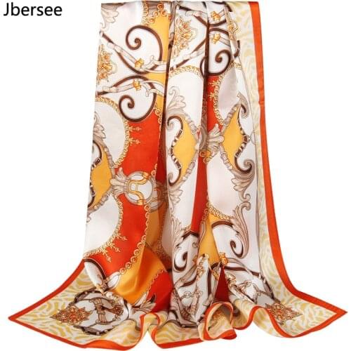Women Silk Scarf for Women Fashion Design Luxury Brand Leopard Bandana Printed Long Silk Shawls Ladies Scarves 170cm*55cm