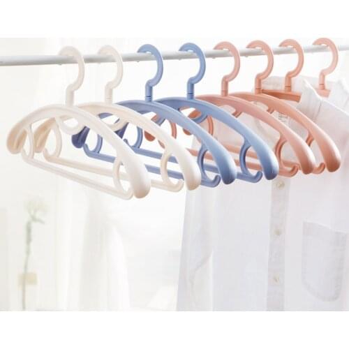 10pcs/lot Adult Plastic Hanger Anti-skid Hangers For Clothes Thick And Wide Shoulder Clothes Hanger