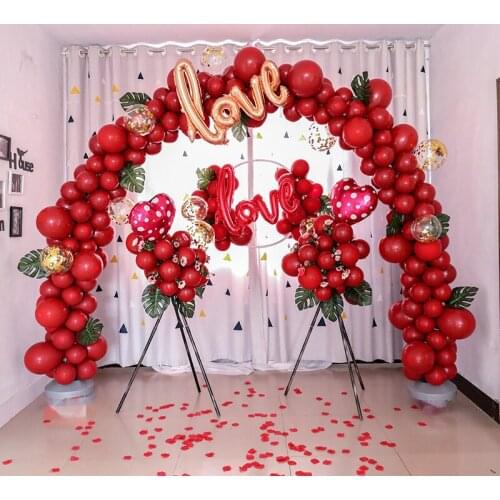 20pcs 5/10/12Inch Ruby Red Gold Metallic Balloons Wedding Room Latex Balloon Valentine Day Decor Party Pomegranate Red Ball