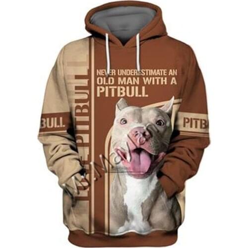 2021 Fashion Animal Pit Bull 3D Printed Hoodie Men Women Casual Pet Dog Designs Hooded Oversized Hooded Coat Drop Shipping WQ-31