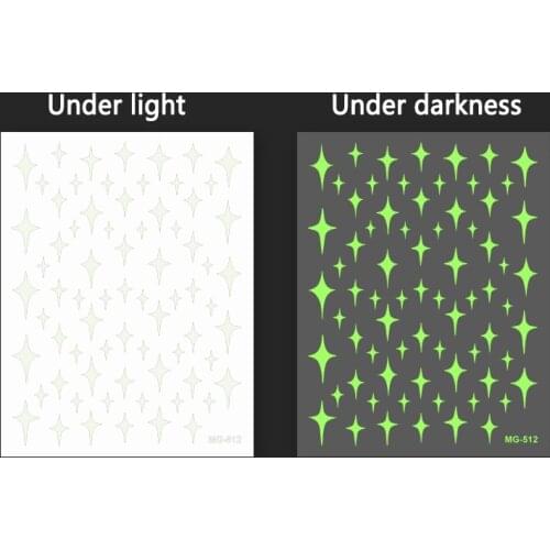 Luminous Effect 3D Nail Art Sticker Star Heart Unicorn Design Nail Art Glowing Flame Glitter Decoration Manicures Tips Summer