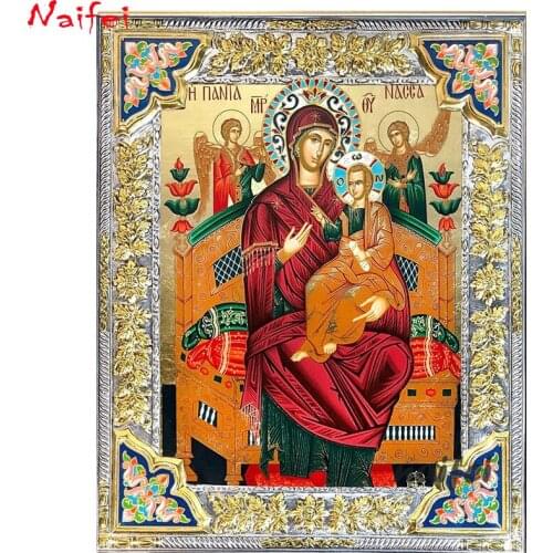 5D DIY diamond painting" Virgin Mary Queen of All" diamond embroidery religion cross stitch rhinestone wall sticker home decor