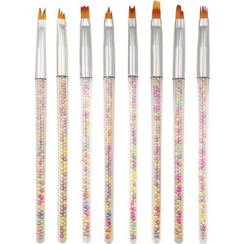 8 kinds of art nail brushes 8pcs, suitable for professional salon or household nail brush nail tools