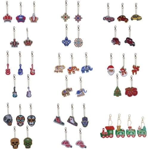 Diamond Painting Key Chains Keyrings 5D DIY Full Drill Special Shaped Diamond Embroidery Cross Stitch Art Craft Kit for Kids