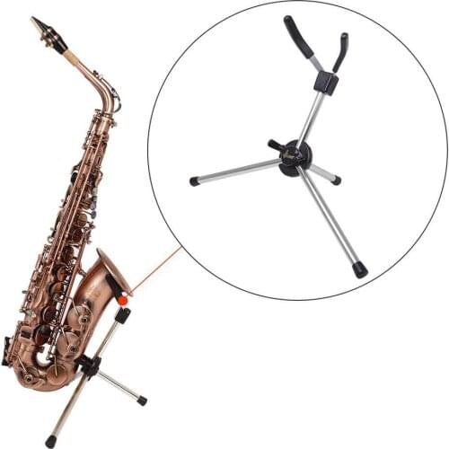 Alto Saxophone Musical Universal Sax Holder Foldable Saxophone Bracket Adjustable Stand Instruments Accessories (leather bag)