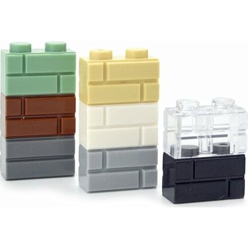 130pcs MOC Accessories Doors Windows DIY Building Blocks Thick wall Bricks 1x2 Dots Educational Compatible all brands