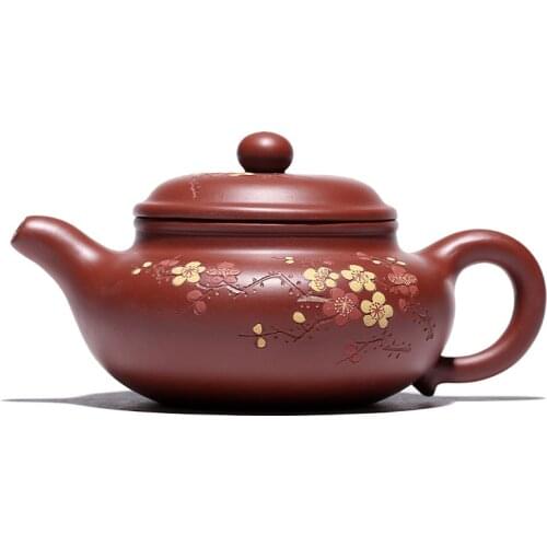 Yixing Purple Clay Pot, Zisha, Tea Set, Drinking Utensils, Tea Drinking, Handmade, Dahongpao Plum Blossom Antique Pot