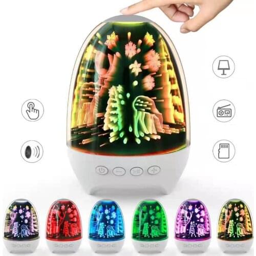 Colorful Night Light With Wireless Bluetooth Speaker Smart Portable Touch Control LED Desk Table Lamp