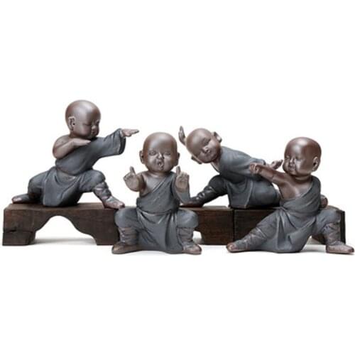 Kung Fu Kid Chinese Ceramic Tea Pet , Home Decor Decoration, Tea Ornaments Pet Table accessories Teawere