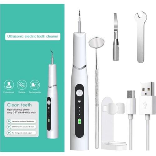 Electric Sonic Dental Calculus Scaler Oral Teeth Tartar Remover Plaque Stains Cleaner Removal Teeth Whitening Portable with LED