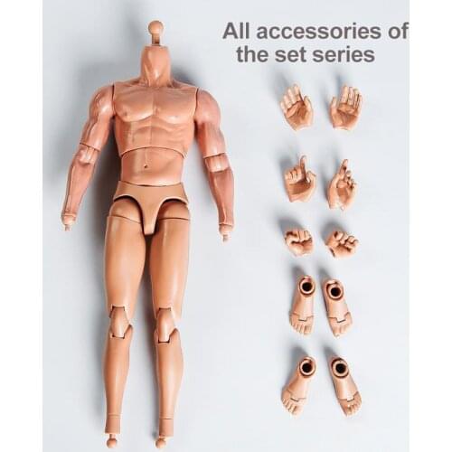 1:6 Scale Flexible Seamless Muscular Male Body Toy 29cm Heigth Doll