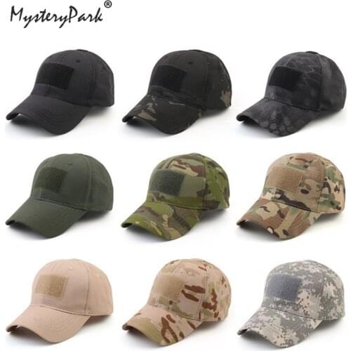 MysteryPark Camouflage Hiking Cap Outdoor Sport Adjustable Sunscreen Baseball Cap Military Army Hunting Tactical Camping Hats