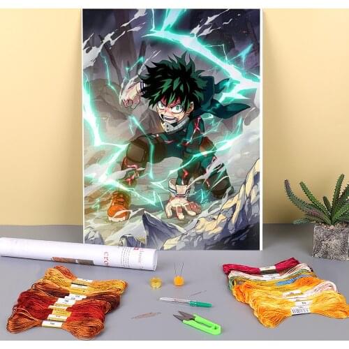Cartoon Anime Pre-Printed 11CT Cross Stitch DIY Embroidery Set DMC Threads Painting Handmade Hobby Sewing Home Decor Design