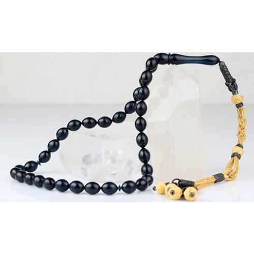 Natural Fiery Amber Gold Plated 1000 Silver Kazaz Tassel 33 Bead Prayer Tasbih Rosary Men Women Meditation Jewelry From Turkey