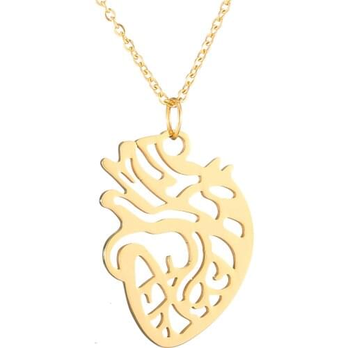 Stainless Steel Lychee Pendant Necklace Gold Silver Color Nurse Doctor Anatomy Physica Medical Heart Collar Charm Chain Jewelry