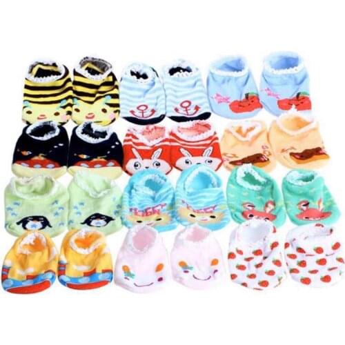 3Pairs Baby Childrens Socks Slippers Anti Non-Slip Cute Girls Socks