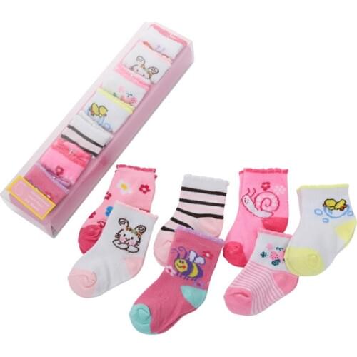 7 Pairs/Lots Baby Boys Girls Socks Unisex Baby Infant Newborn Socks Gift Box Set Kids Baby Low Cut Cotton Baby Socks Newborn