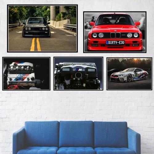 New M3 E30 Series Super Racing Car Retro GTR Poster And Prints Wall Art Canvas Picture Painting Modern Home Decor quadro plakat