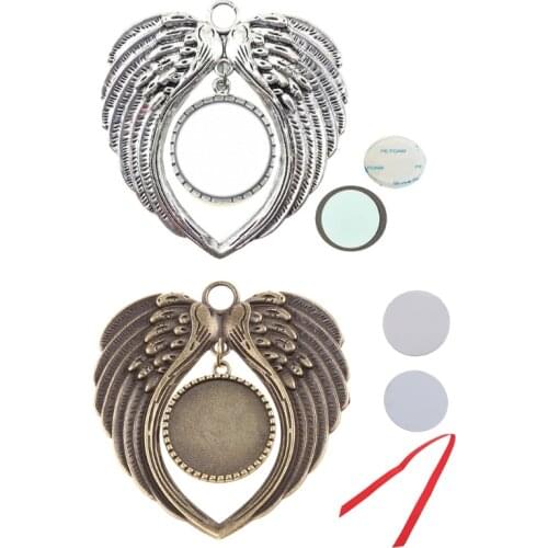 2021 New Sublimation Wing Ornament Decorations Angel Wing Shape DIY Photo Blank Hot Transfer Printing Pendant MDF Jewelry Making