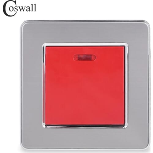 COSWALL 45A DP Switch With Neon High Power Electric Switch Kitchen Water Heater On / Off Wall Switch Air Conditioner Interruptor