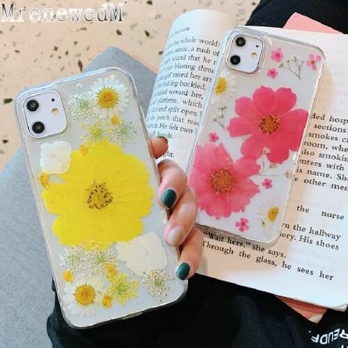 Beautiful Flower Clear Case For iPhone 12 11 Pro Max 7 8 Plus X XR XS MAX SE 2020 Soft Transparent Glitter Shockproof Back Cover