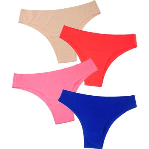 Ice Silk Sexy Women Thongs G String Seamless Panties Cotton Tanga Ultra Thin Underwear women Briefs Bikini Ladies calcinha