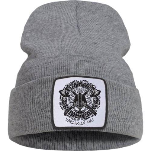 Vintage Viking Legend Cool 2021 Print Men Autumn Hat Warm Casual Hip Hop Women Winter Hats Soft Fashion Harajuku Beanie For Boy