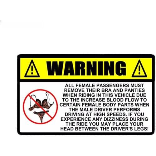 Funny Warning Sexy No BRA & PANTIES Windows Decal Creative Car Sticker Waterproof Accessories Vinyl,15cm*8cm